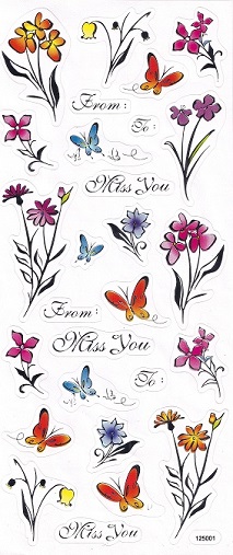 Docrafts - Papermania Peel Off Stickers - Flowers & Messages