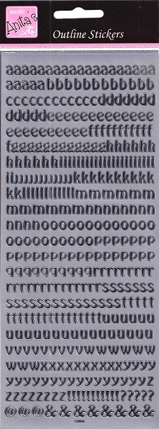 Docrafts - Anita's Small Letters Silver Peel Offs