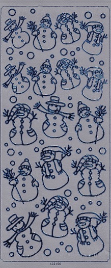 Docrafts - Anita's Snowmen Silver/Blue Peel Off Sheet