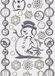 Docrafts - Anita's White Glitter Snowman Peel Off Sheet