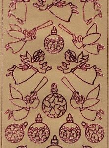 Docrafts - Christmas Peel Offs Angels & Baubles (Red & Gold)