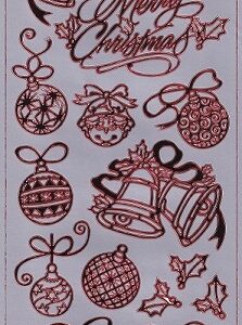 Docrafts - Christmas Peel Offs Bells & Baubles (Red & Silver)
