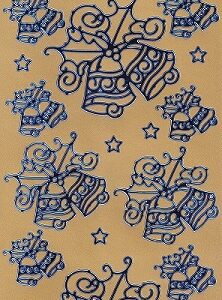 Docrafts - Christmas Peel Offs - Christmas Bells (Gold & Blue)