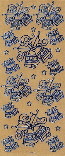 Docrafts - Christmas Peel Offs - Christmas Bells (Gold & Blue)