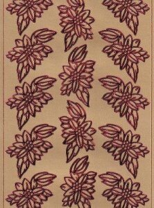 Docrafts - Christmas Peel Offs Christmas Rose (Red & Gold)