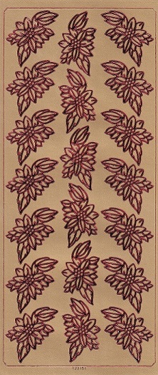 Docrafts - Christmas Peel Offs Christmas Rose (Red & Gold)