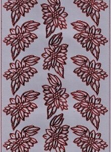 Docrafts - Christmas Peel Offs Christmas Rose (Red & Silver)