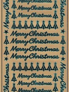 Docrafts - Christmas Peel Offs Merry Christmas (Aqua & Gold)