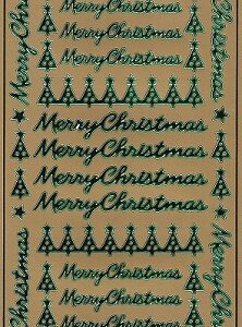 Docrafts - Christmas Peel Offs Merry Christmas (Green & Gold)