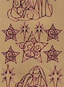 Docrafts - Christmas Peel Offs Nativity & Stars (Red & Gold)