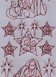 Docrafts - Christmas Peel Offs Nativity & Stars (Red & Silver)