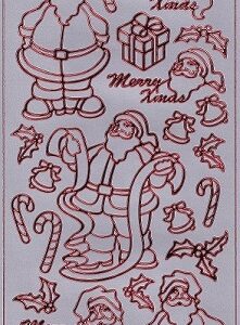 Docrafts - Christmas Peel Offs Santa (Red & Silver)