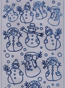 Docrafts - Christmas Peel Offs Snowmen (Blue & Silver)