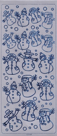 Docrafts - Christmas Peel Offs Snowmen (Blue & Silver)