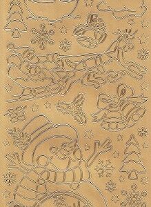 Docrafts - Christmas Peel Offs - Snowmen (Gold)