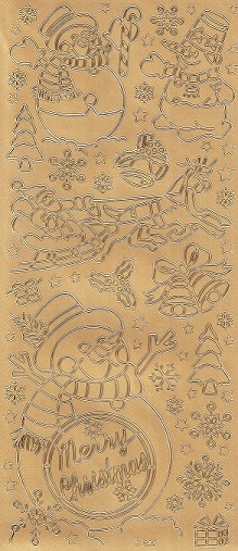 Docrafts - Christmas Peel Offs - Snowmen (Gold)