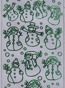 Docrafts - Christmas Peel Offs Snowmen (Green & Silver)