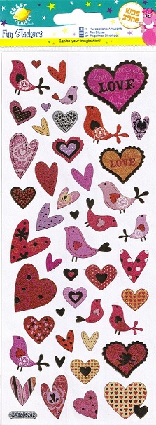 Docrafts - Craft Planet Fun Stickers - Hearts & Birds
