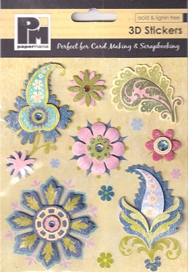 Docrafts Papermania - 3D Stickers - Retro Flowers