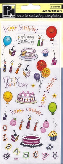 Docrafts Papermania - Accent Stickers - Birthday Selection