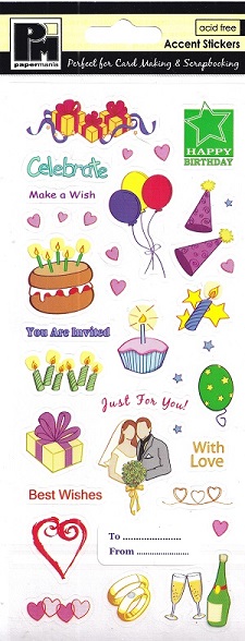 Docrafts Papermania - Accent Stickers - Celebration Pictures