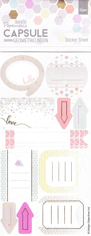 Docrafts Papermania - Capsule Geometric Neon Sticker Sheet