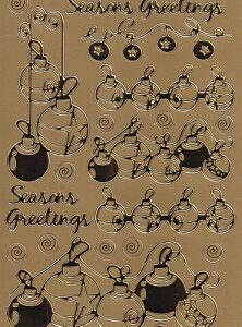 Dovecraft - Christmas Stickers - Baubles (Gold)