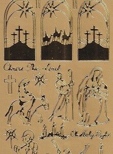 Dovecraft - Christmas Stickers - Nativity (Gold)