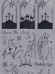 Dovecraft - Christmas Stickers - Nativity (Silver)