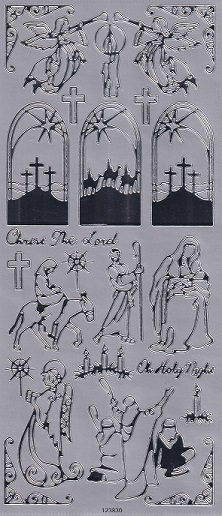 Dovecraft - Christmas Stickers - Nativity (Silver)
