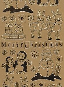 Dovecraft - Christmas Stickers - Penguins & Snowman (Gold)
