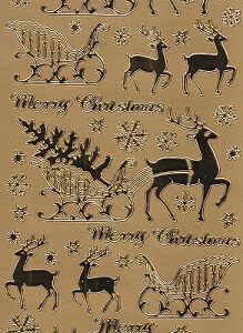 Dovecraft - Christmas Stickers - Reindeer & Sleigh (Gold)