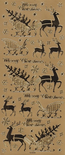 Dovecraft - Christmas Stickers - Reindeer & Sleigh (Gold)