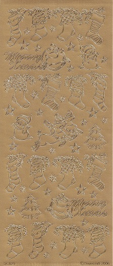Dovecraft - Gold Stockings Christmas Peel Off Sheet