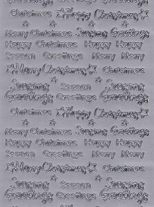 Dovecraft - Silver Christmas Sentiments Peel Off Sheet