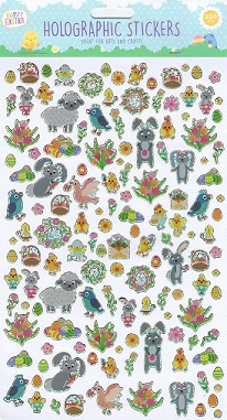 Gem Imports - Hoppy Easter Holographic Stickers