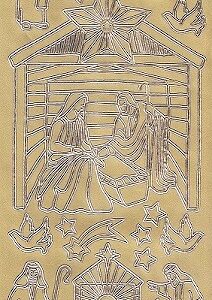 Goldlabel - Christmas Peel offs - Nativity (Gold)