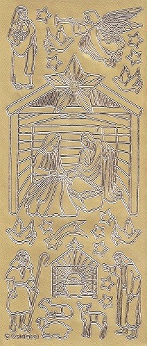 Goldlabel - Christmas Peel offs - Nativity (Gold)