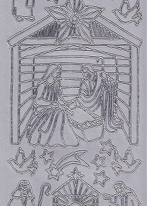Goldlabel - Christmas Peel offs - Nativity (Silver)