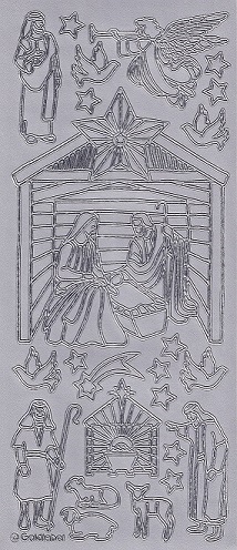 Goldlabel - Christmas Peel offs - Nativity (Silver)