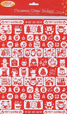 Porta Craft - Its Christmas Glitter Stickers (Red)