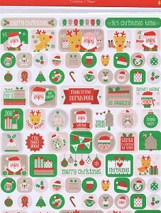 Porta Craft - Its Christmas Glitter Stickers (White)
