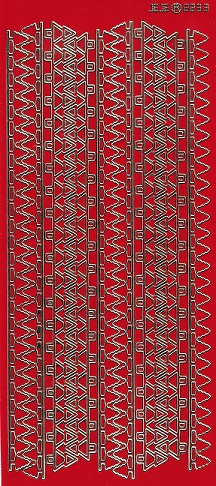 JEJE - Christmas Stickers - Christmas Tree Borders (Gold On Red)