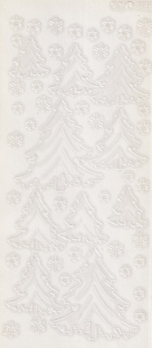 JEJE - Christmas Stickers - Christmas Trees & Snowflakes (Clear)