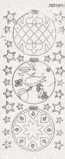 JeJe - Christmas Peel Offs - Baubles (Gold On Clear)