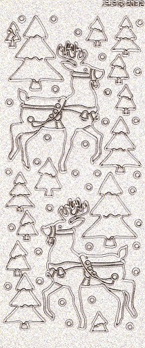 JeJe - Christmas Peel Offs - Reindeer (Gold On Clear)