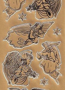 MD - Christmas Peel Offs - Angels (Gold)