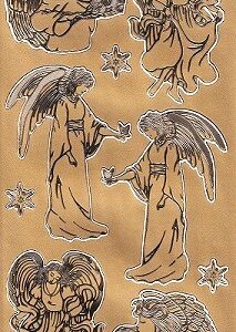 MD - Christmas Peel Offs - Angels (Gold)