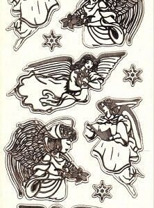 MD - Christmas Peel Offs - Angels (Gold On Clear)