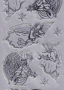 MD - Christmas Peel Offs - Angels (Silver)
